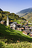 View of village, Grengois, Valais, Switzerland