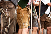 Men wearing leather trousers, Styria, Austria