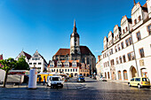 Marktplatz mit Stadtkirche St. Wenzel im Hintergrund, Naumburg, Sachsen-Anhalt, Deutschland