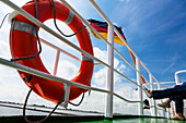 Ferry boat to Langeoog Island, Langeoog Island, Nationalpark, North Sea, East Frisian Islands, East Frisia, Lower Saxony, Germany, Europe