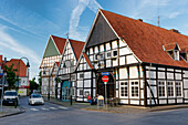 Fachwerkhäuser in der Langen Straße in Wiedenbrück, Rheda-Wiedenbrück, Nordrhein-Westfalen, Deutschland