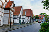 Fachwerkhäuser in der Langen Straße in Wiedenbrück, Rheda-Wiedenbrück, Nordrhein-Westfalen, Deutschland