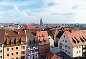 Blick von der Kaiserburg auf Nürnberg, Mittelfranken, Bayern, Deutschland