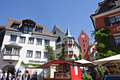 Historical center of Meersburg, Lake Constance, Swabia, Baden-Wuerttemberg, Germany, Europe