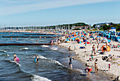 Beach at the seaside resort of Kuehlungsborn at the Baltic Sea, Mecklenburg-Western Pomerania, Germany