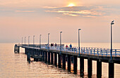 Pier in the evening, Baltic Sea, Timmendorfer Strand, Schleswig-Holstein, Germany