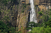 Diyaluma waterfalls between Wellawaya and Haputale, UVA Province, Southern edge of the highlands, Sri Lanka, South Asia