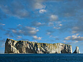 Perce Rock, island limestone formation, Quebec, Canada