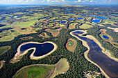 Saltwater lakes in southern Pantanal, Brazil