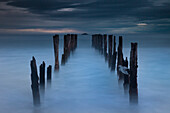 Old wharf at dawn, Saint Clair Beach, Dunedin, Otago, New Zealand