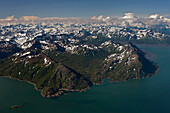 Mountain ranges along coast, Lake Clark National Park, Alaska