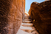 Stone steps, Siq el-Barid, Little Petra, Wadi Musa, Jordan, Middle East