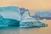 Icebergs, Scoresbysund, Greenland.