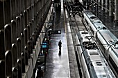 Passanger at Atocha railway station, Madrid, Spain