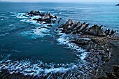 Gueirua beach and cliffs, Cudillero, Asturias, Spain