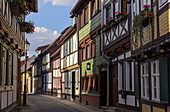 Altstadtgasse, Kochstrasse, Fachwerkhäuser, Wernigerode, Harz, Sachsen-Anhalt, Deutschland, Europa