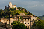Rocca Maggiore Festung, Assisi, UNESCO Weltkulturerbe, Franziskus von Assisi, Via Francigena di San Francesco, Franziskusweg, Assisi, Provinz Perugia, Umbrien, Italien, Europa