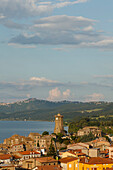 Village of Marta at Lago di Bolsena, crater lake of volcanic origin, province of Viterbo, Lazio, Italy, Europe