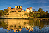 Bernburg Castle above the river Saale, Bernburg, Saxony-Anhalt, Germany