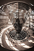 Interior view of the Reichstag building, cupola by Sir Norman Forster, Berlin