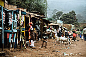 Marktstraße in Marsabit, Nordkenia, Afrika