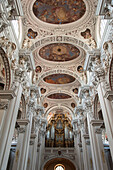 Interior view of the cathedral of St. Stephan, Passau, Bavarian Forest, Bavaria, Germany