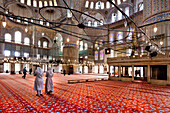 Innenansicht, Blaue Moschee, Sultan Ahmed Moschee, Istanbul, Türkei