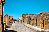 Gasse, Ausgrabungen von Pompeji, Neapel, Kampanien, Italien