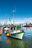 Krabbenkutter im Hafen, Büsum, Dithmarschen, Schleswig-Holstein, Deutschland