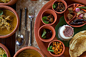 Ayurveda food in earthenware pots, Jetwing Hotel Vil Uyana, Sigiriya, Matale Distict, cultural triangle, Sri Lanka