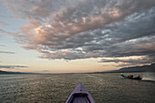 Clouds and boats on lake Inle, Shan Staat, Myanmar, Burma