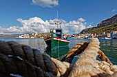 Fischerboot im Hafen, Kastelorizo, Dodekanes, Südliche Ägäis, Griechenland