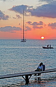 Bootsteg beim Restaurant Es Moli de Sal, Playa de Illetas, Formentera, Balearen, Spanien