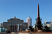 Augustusplatz, Opera House, Mendebrunnen, Leipzig, Saxony, Germany