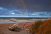 Rainbow over the baltic sea, Ahrenshoop, Fischland peinsula, Darss, Zingst, Baltic sea coast, Mecklenburg-Vorpomerania, Germany