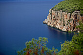 Blick über eine Bucht an der Lykischen Küste, Antalya, Lykien, Türkei