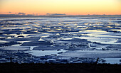 Ice floe in the sea near the ringroad, Porsmork, south Iceland in winter, Iceland