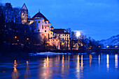 Fuessen along the river Lech, Allgaeu, Swabia, Bavaria, Germany