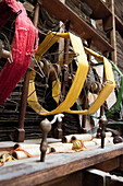 Yarns, traditional brocade weaving, Venice, Veneto, Italy