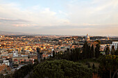 View towards Rome from Hotel Cavallieri Rome, Monte Mari, Rome, Lazio, Italy