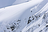 A man skiing in the Stuben, Austria backcountry Austria