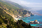 Looking south down the famous Big Sur coastline in California from historic and scenic Highway 1 Big Sur, California, USA