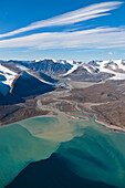Aerial landscape of Guys Bight, Baffin Island, Nunavut, Canada Nunavut, Canada