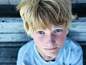boy with blue eyes, maine, usa