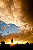 A person standing under an amazing cloud formation.  La Junta, Colorado La Junta, Colorado, United States