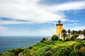 The famous Cap Spartel Lighthouse sits on the northwest tip of Africa at the entrance to the Mediterranean Sea, Morocco Tangier, Province de Tanger, Morocco