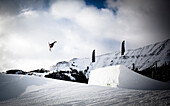 A skier flies off a jump in Montana Montana, USA