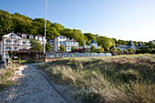 Fishery Kuse, View from the Beach towards old villas, Binz, Mecklenburg-Vorpommern, Germany