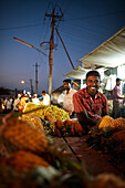 Fruit seller at Devaraja Market, Mysore, Karnataka, India