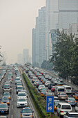 Urban traffic on ring road, Beijing, China